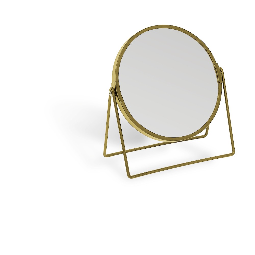 miroir rond métal doré à poser 18x8xh20cm (GiFi-604301X)