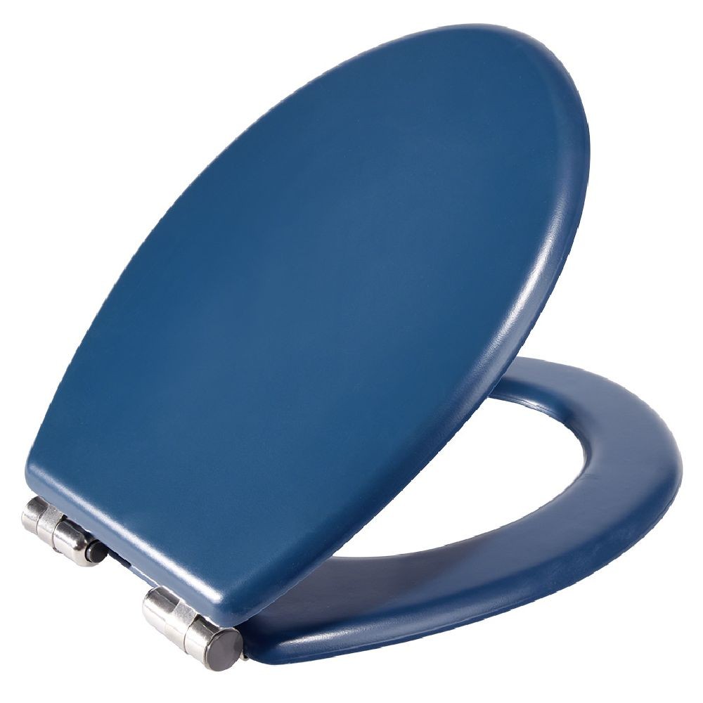 abattant wc bois bleu avec frein de chute déclipsable réglable (GiFi-604326X)