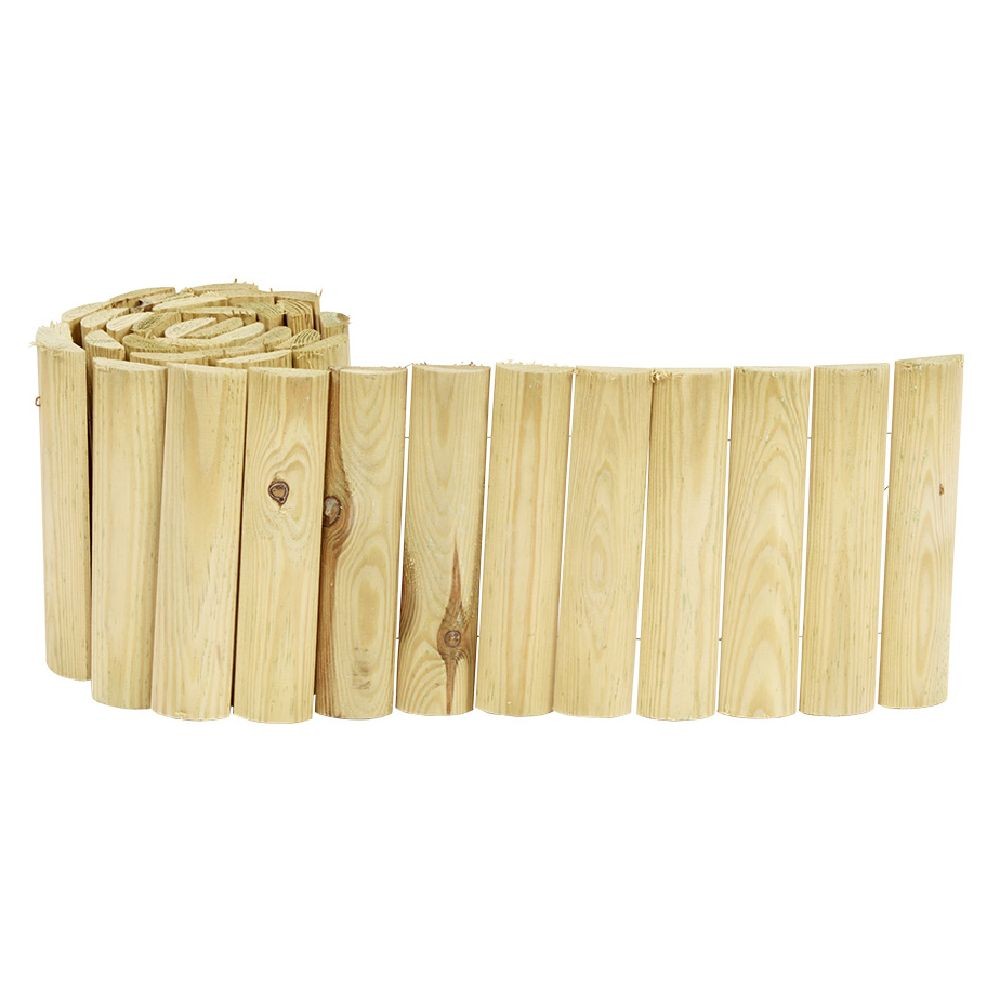 bordure rondin bois de pin l180xh20cm (GiFi-604342X)