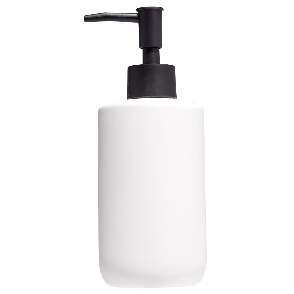 distributeur de savon céramique blanc Ø7xh18,5cm (GiFi-605157X)