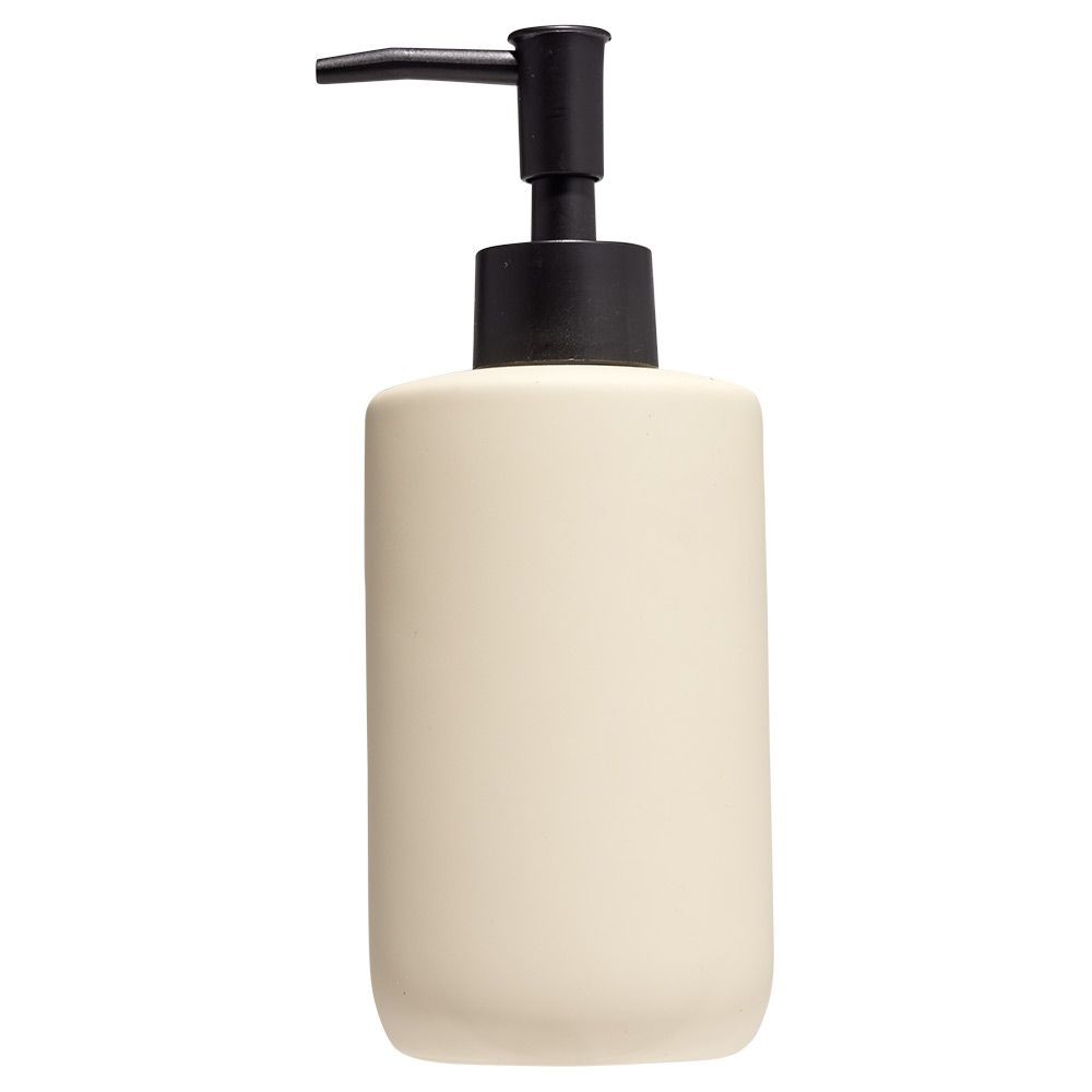 distributeur de savon céramique beige Ø7xh18,5cm (GiFi-605159X)