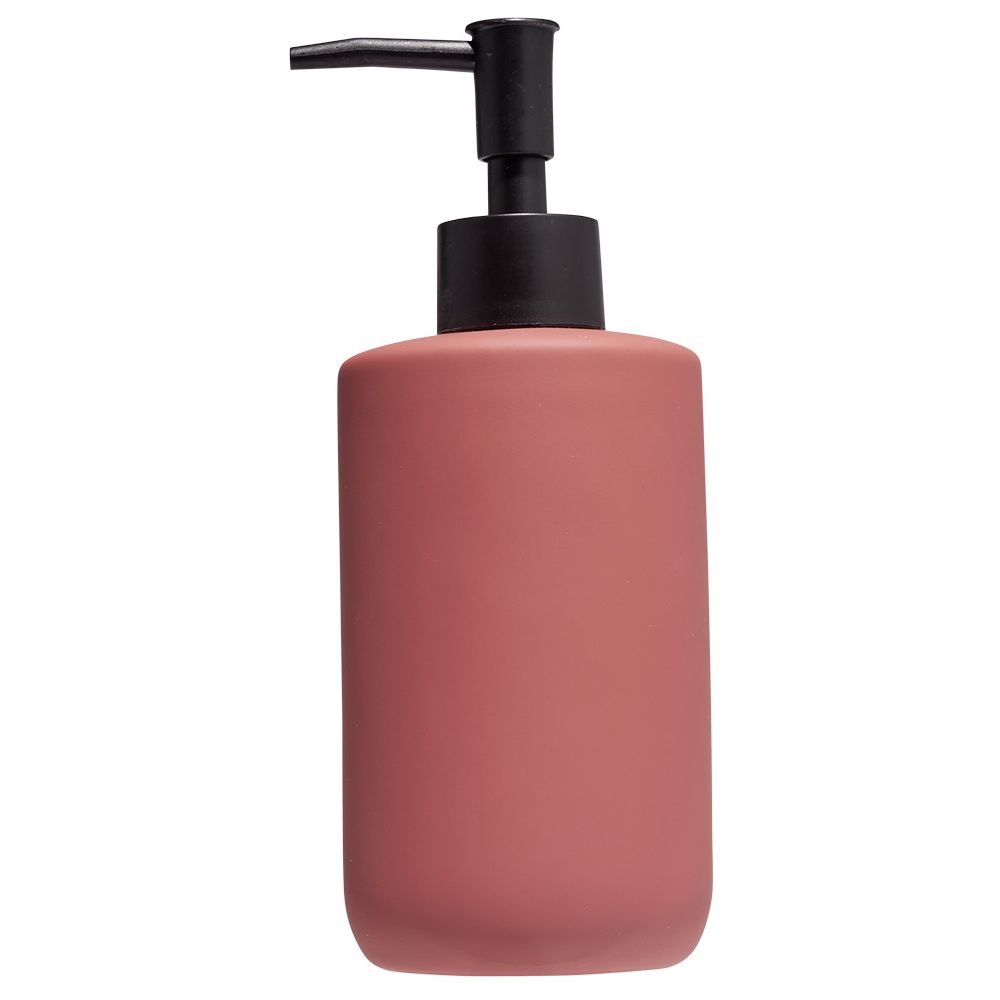 distributeur de savon céramique rouge Ø7xh18,5cm (GiFi-605165X)