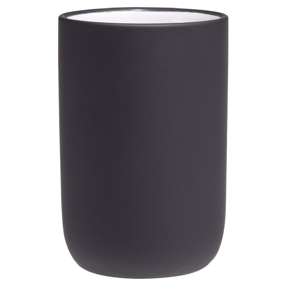 gobelet céramique noir intérieur blanc Ø6,8xh10cm (GiFi-605173X)