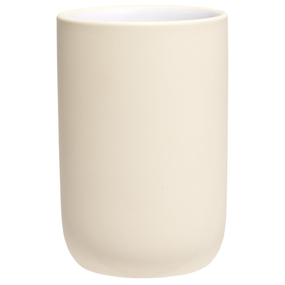 gobelet céramique beige intérieur blanc Ø6,8xh10cm (GiFi-605174X)