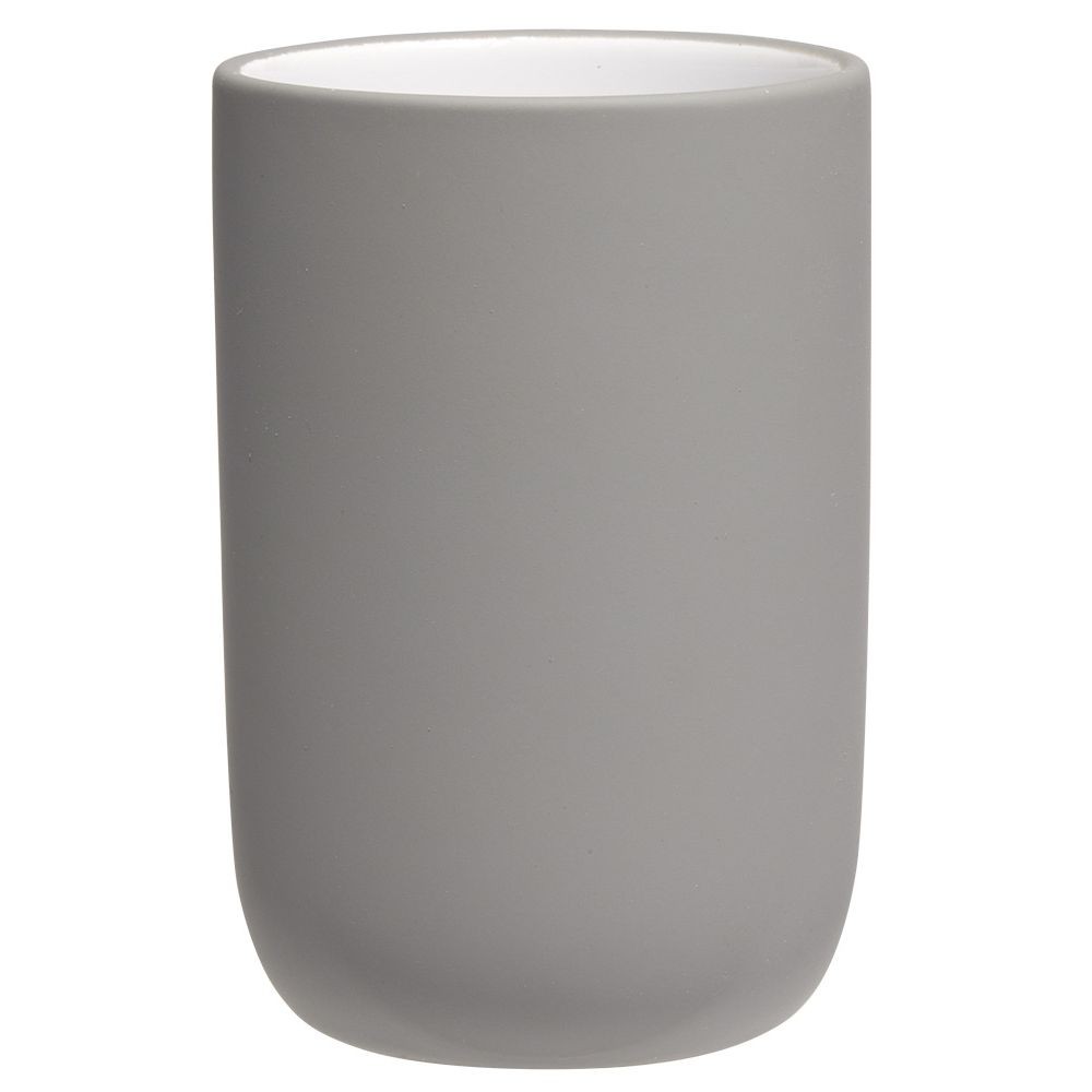 gobelet céramique gris intérieur blanc Ø6,8xh10cm (GiFi-605175X)