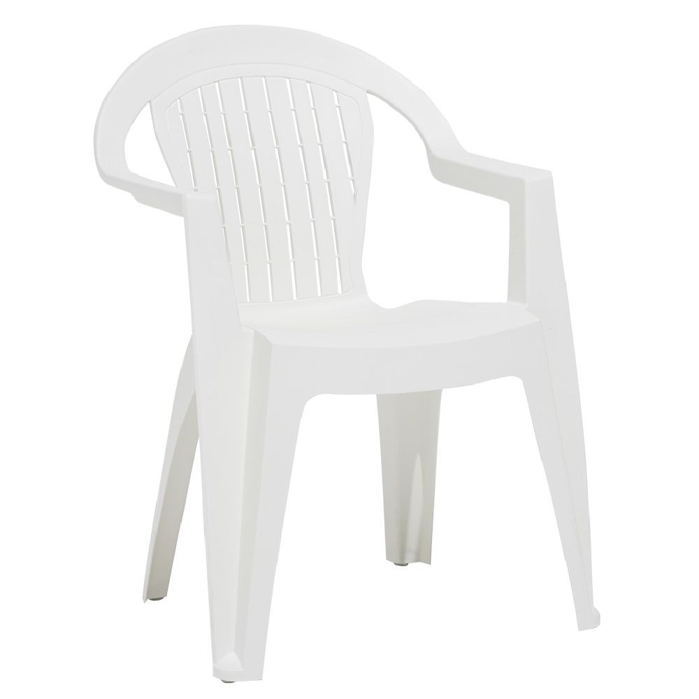 fauteuil monobloc viva plastique blanc 56x54xh80cm (GiFi-605241X)