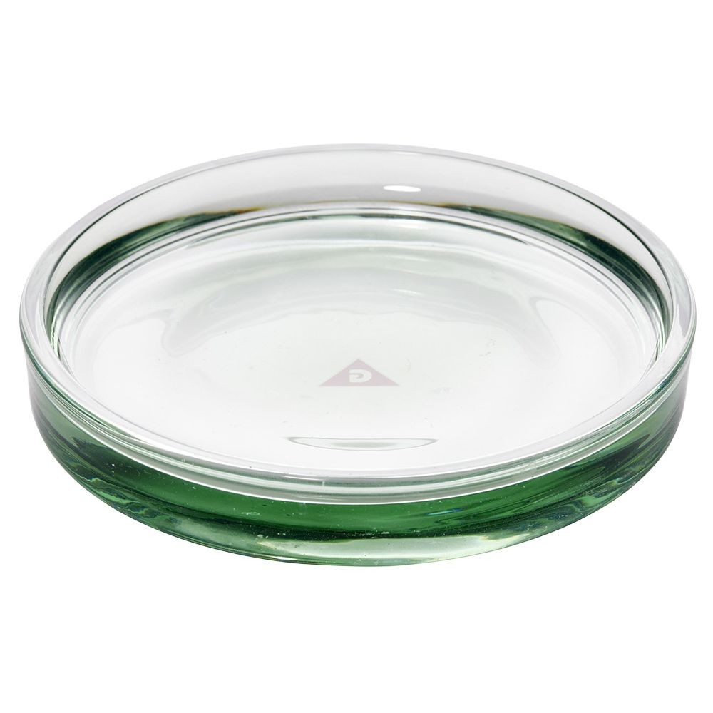 porte-savon en verre transparent vert Ø8xh1,8cm (GiFi-605277X)