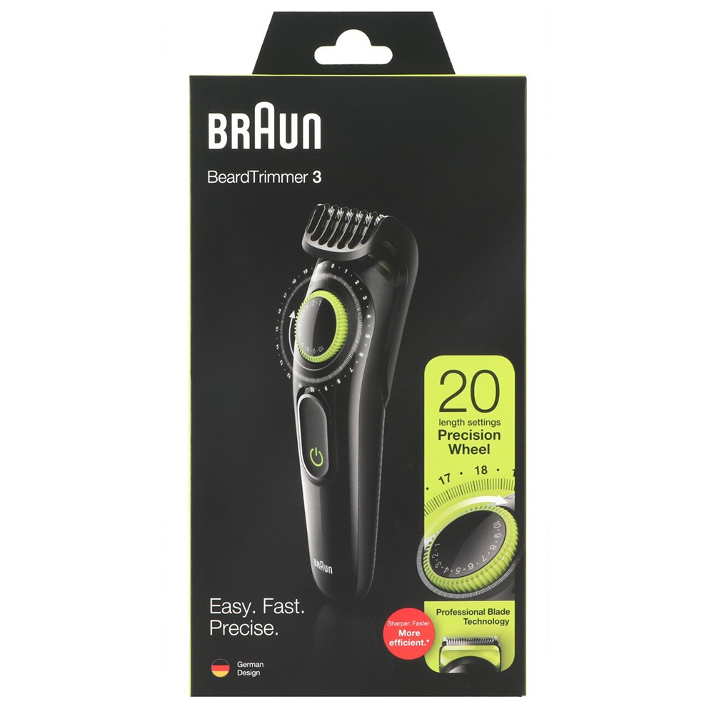 tondeuse à barbe braun bt3221 sans fil 20 longueurs de coupe (GiFi-605593X)