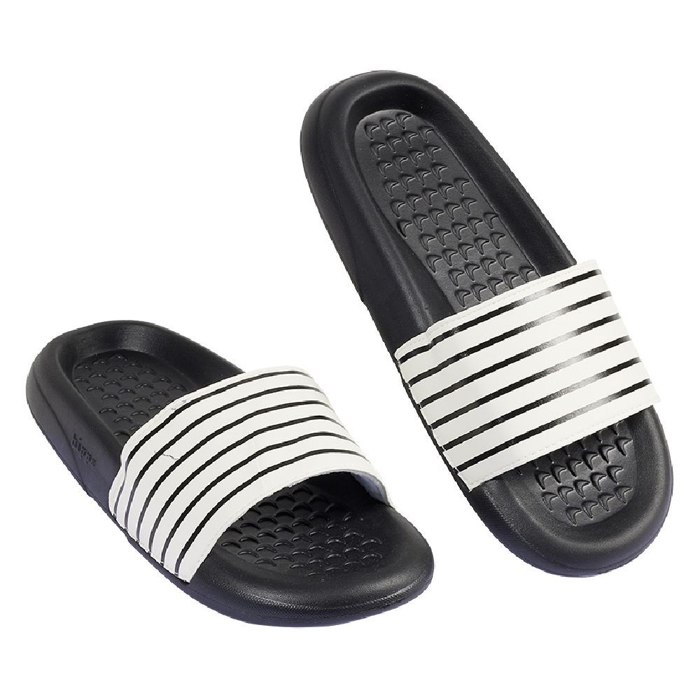 sandales claquettes plastique noir rayé blanc 36/37 (GiFi-605987X)