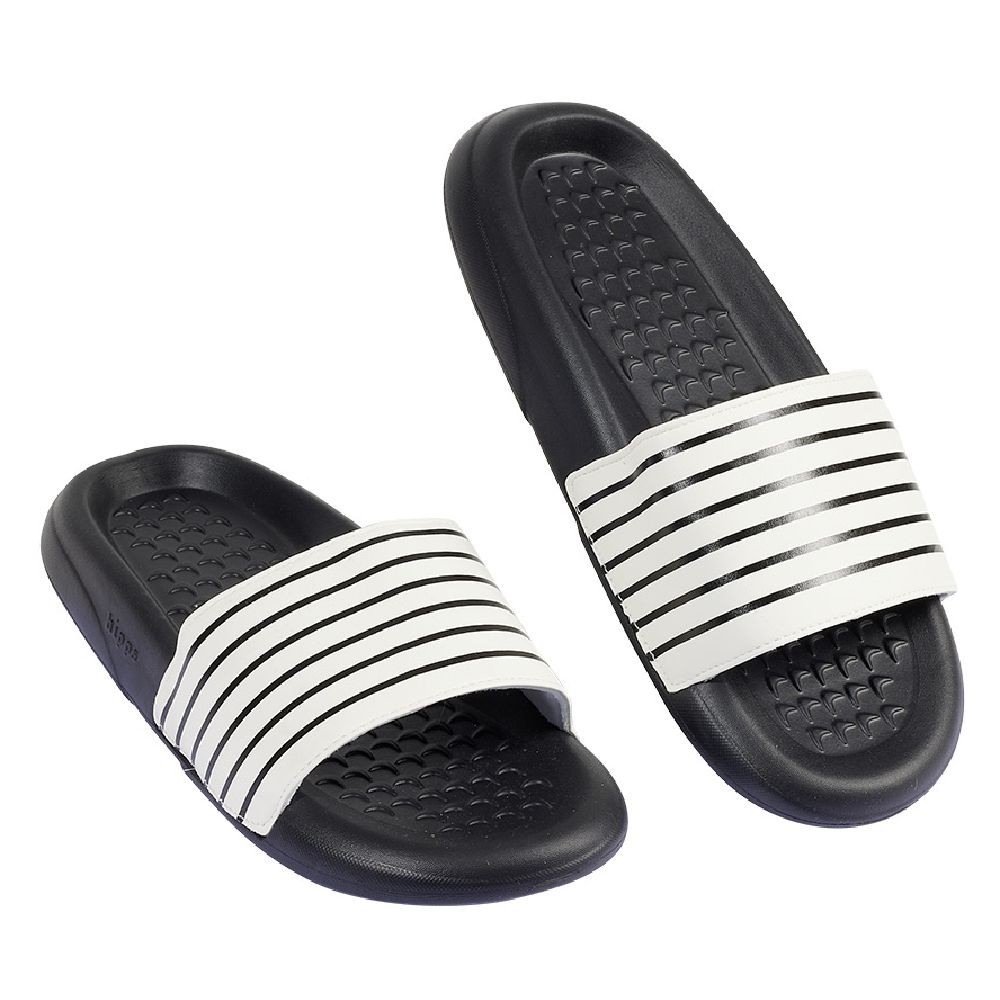 sandales claquettes plastique noir rayé blanc 38/39 (GiFi-605991X)