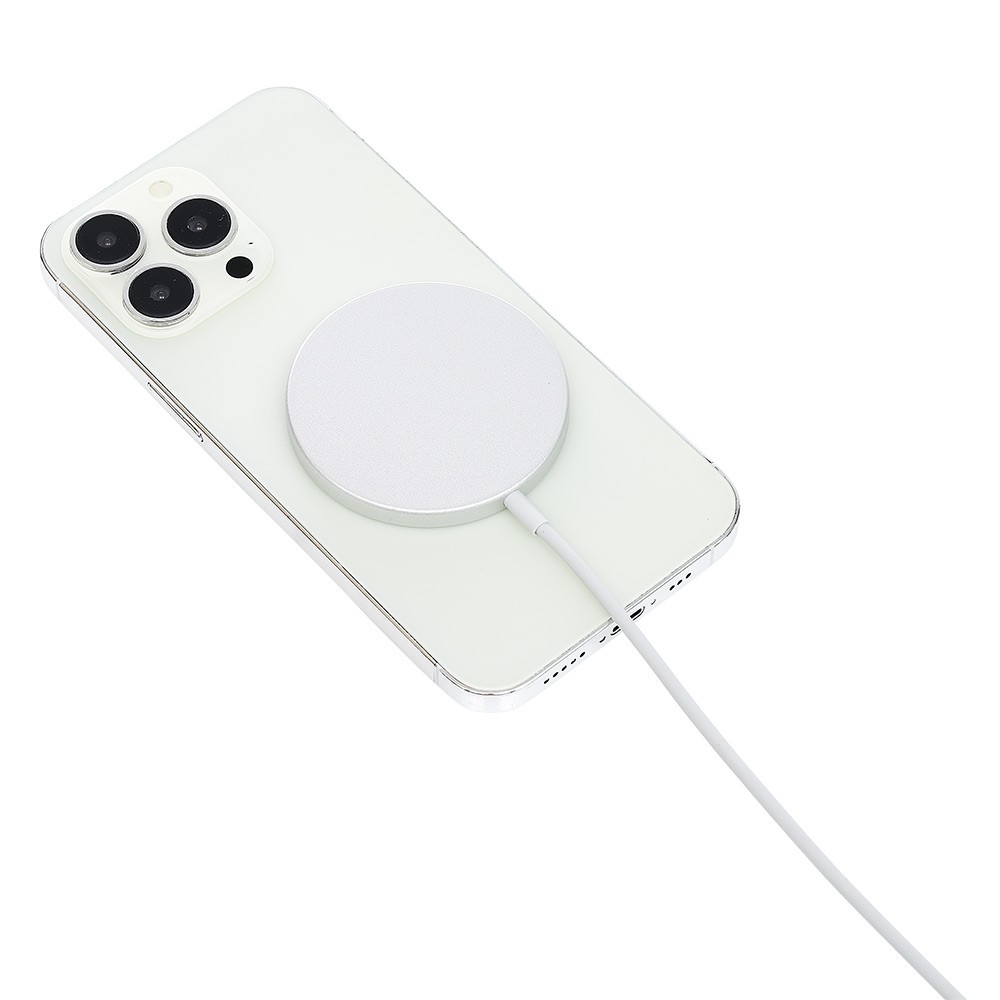 chargeur magnétique iphone charge rapide Ø5,6cm blanc (GiFi-606767X)