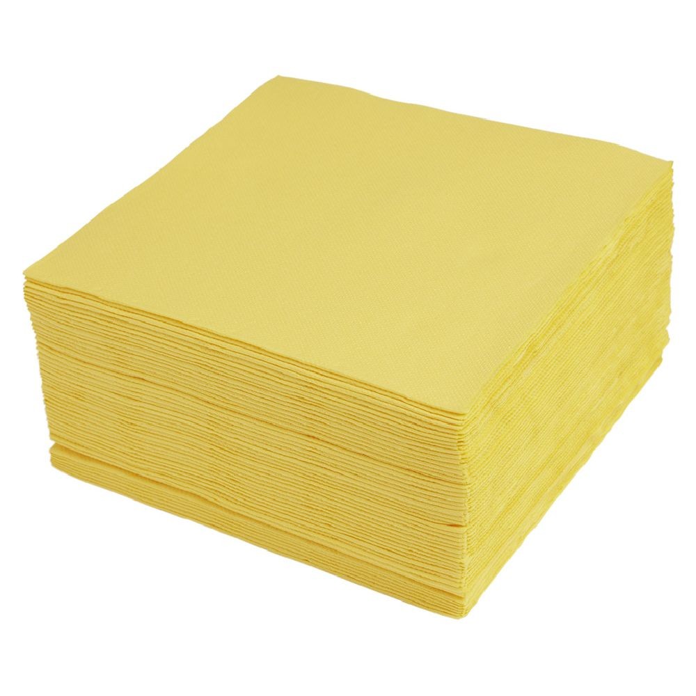 serviette papier ouate jaune 38x38cm x50 (GiFi-607055X)