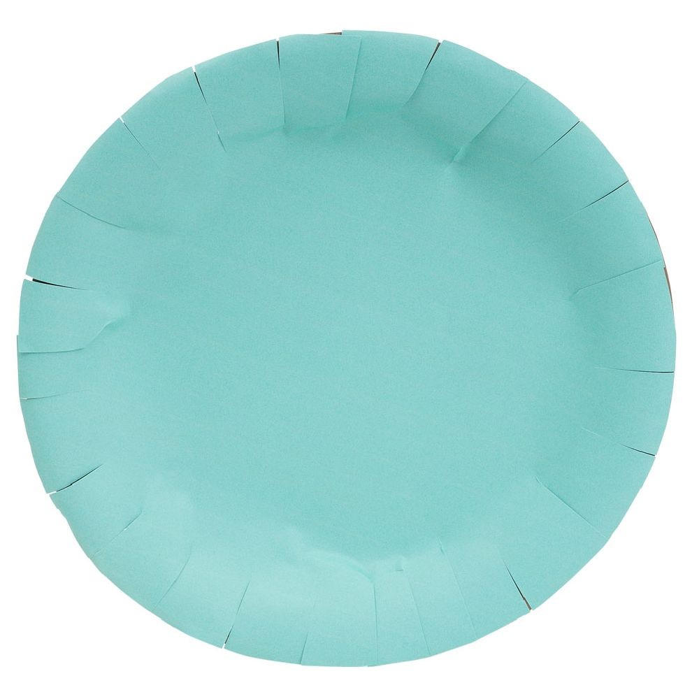 lot de 10 assiettes plate ronde carton bleu Ø23cm (GiFi-607056X)