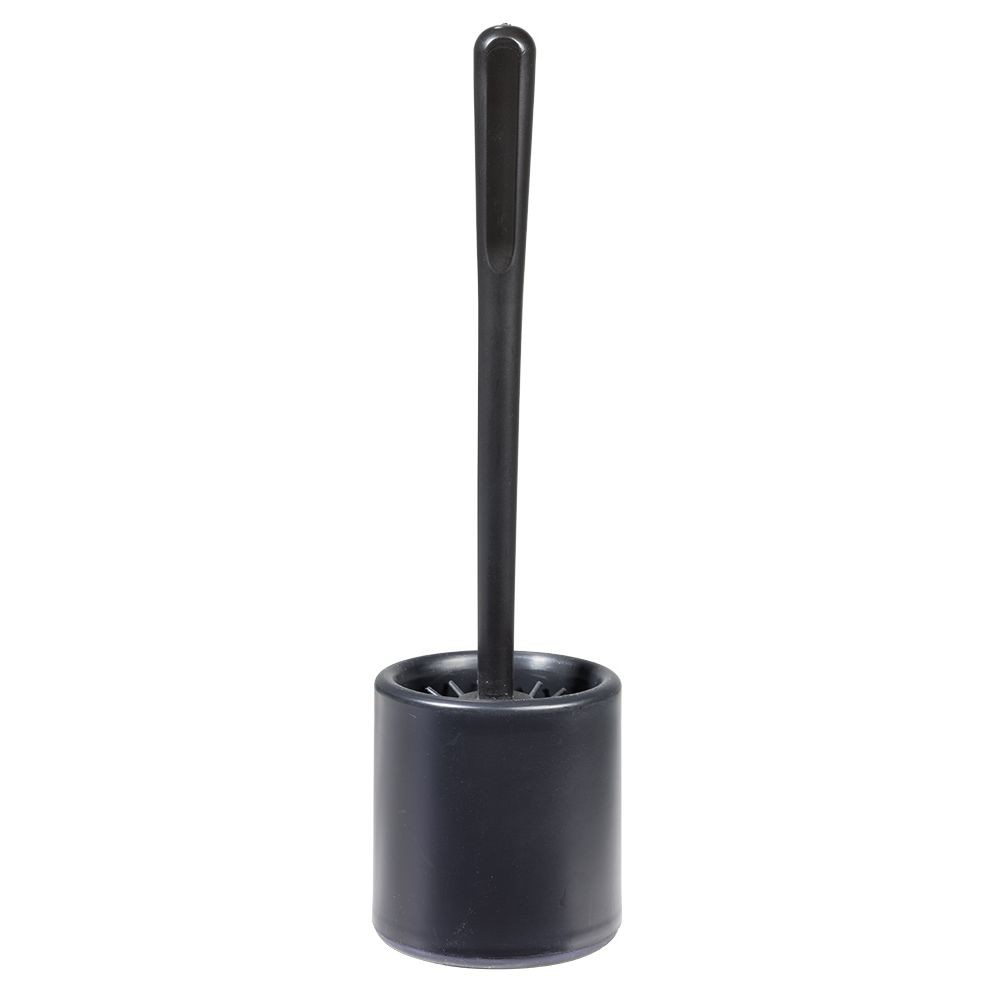 brosse wc silicone ronde avec support noir (GiFi-607715X)