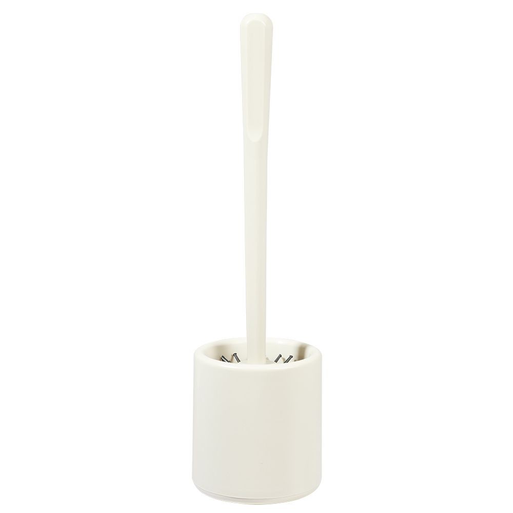 brosse wc silicone ronde avec support blanc (GiFi-607716X)