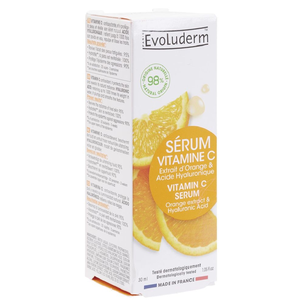 sérum vitamine c evoluderm extrait d'orange et acide hyaluronique 30ml (GiFi-608125X)