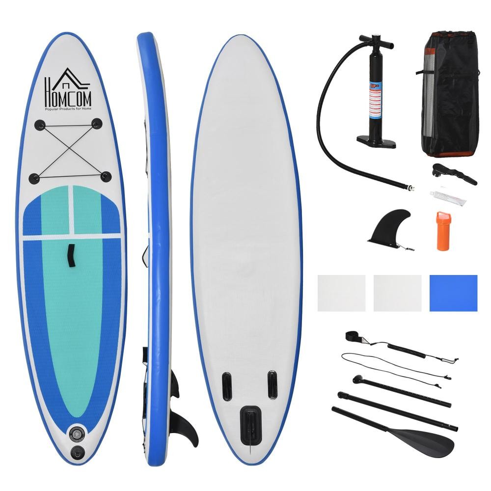 stand up paddle gonflable surf planche de paddle pour adulte dim. 305l x 75l x 15h cm nombreux accessoires fournis pvc (GiFi-AOS-A33-015)