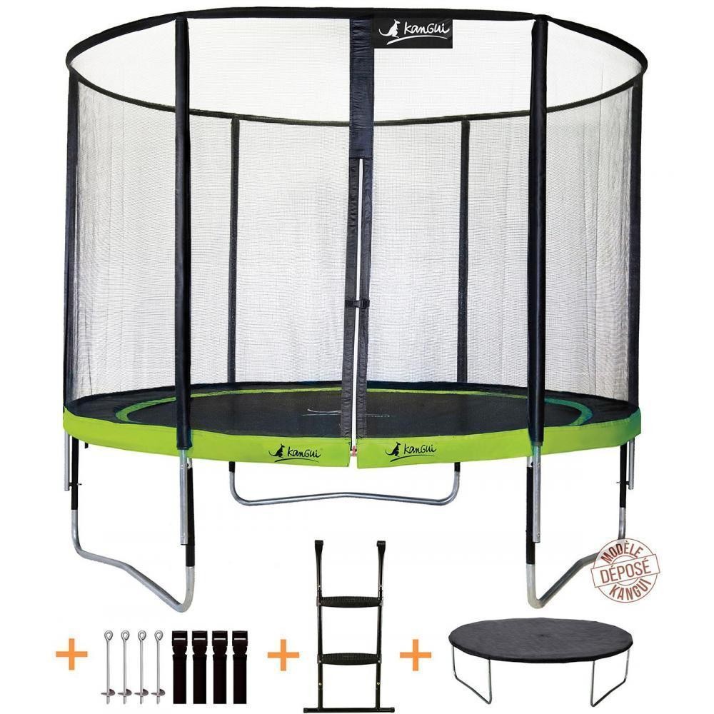 trampoline de jardin rond 305 cm + accessoires punchi aloe (GiFi-KAN-K0117)