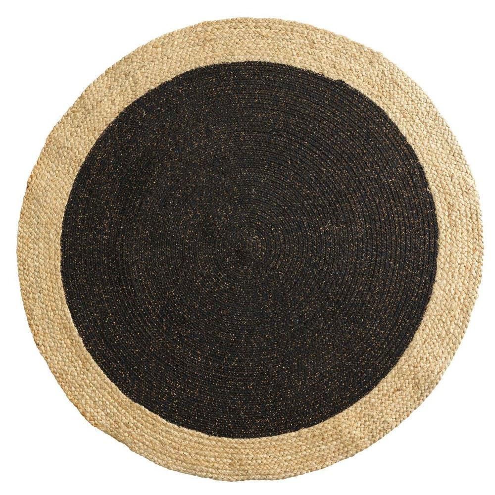 tapis rond 120 cm jute mario noir/or (GiFi-IDH-6TAPISJUTMAR1741128X)
