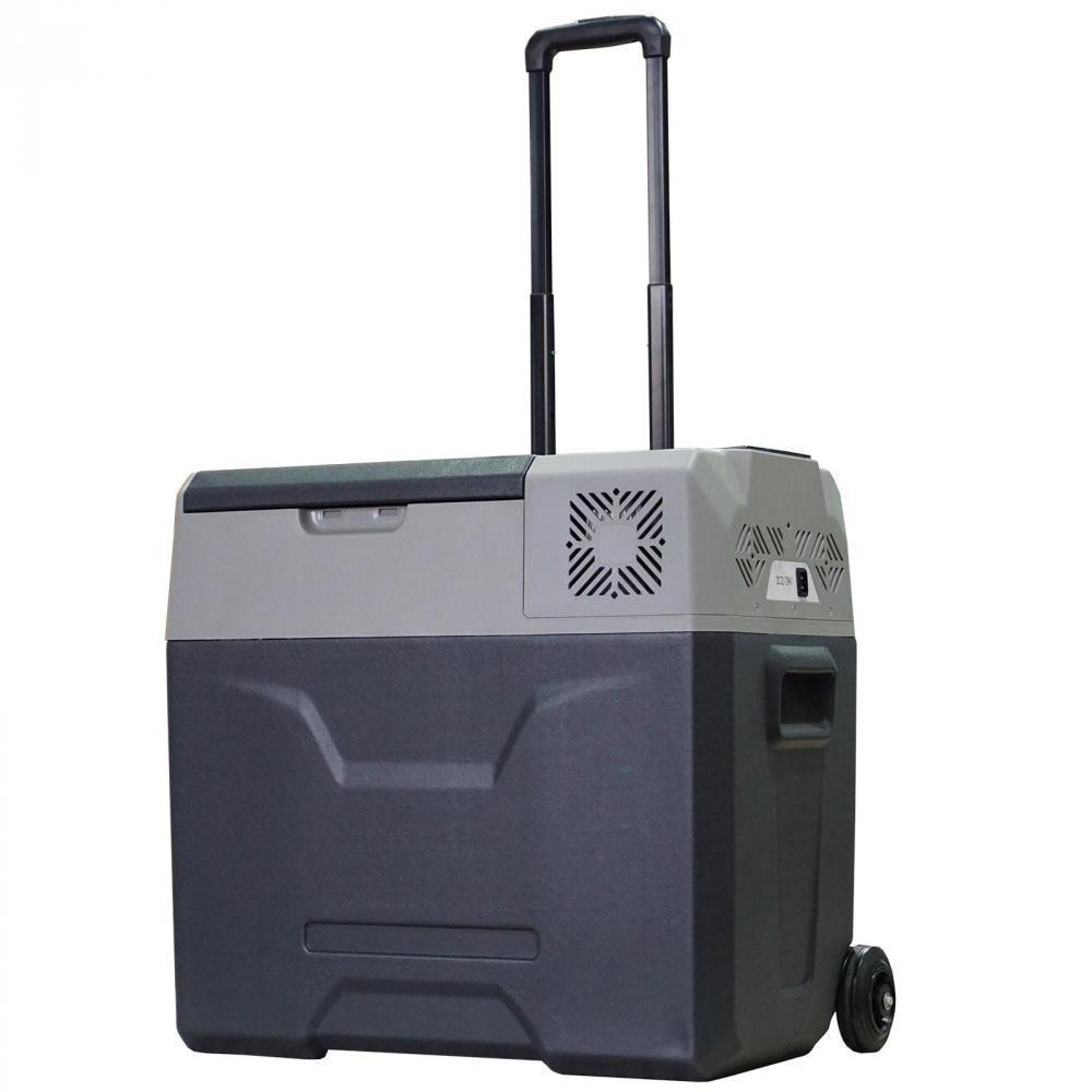 glacière-congélateur portable à compression froid chaud 2 en 1 -20°c - 20°c 50 l prise alume-cigare + adaptateur inclus gris noir (GiFi-AOS-C00-019)