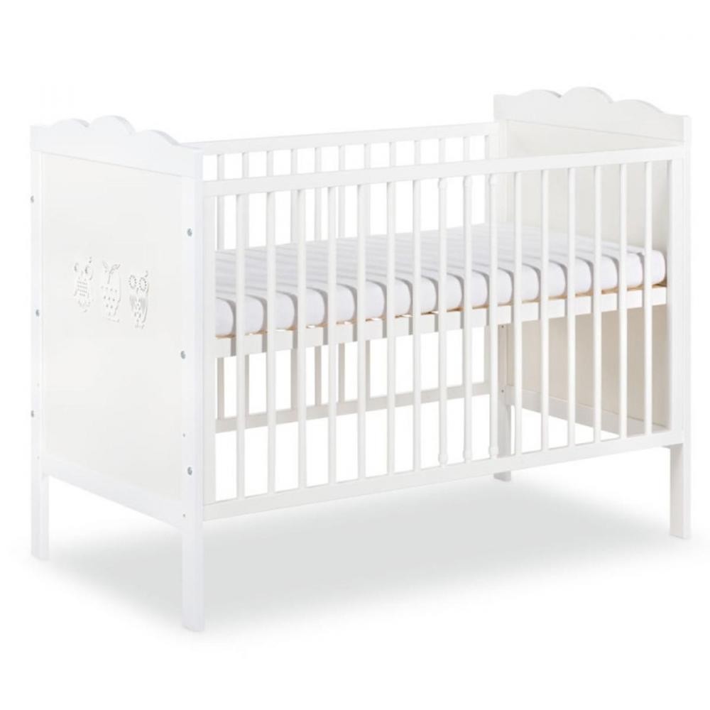 marsell lit bébé à barreaux blanc avec motifs hiboux 120x60 cm (GiFi-MON-476)
