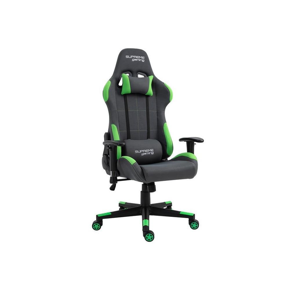 chaise de bureau gaming swift revêtement en tissu gris et vert (GiFi-MOB-94686)