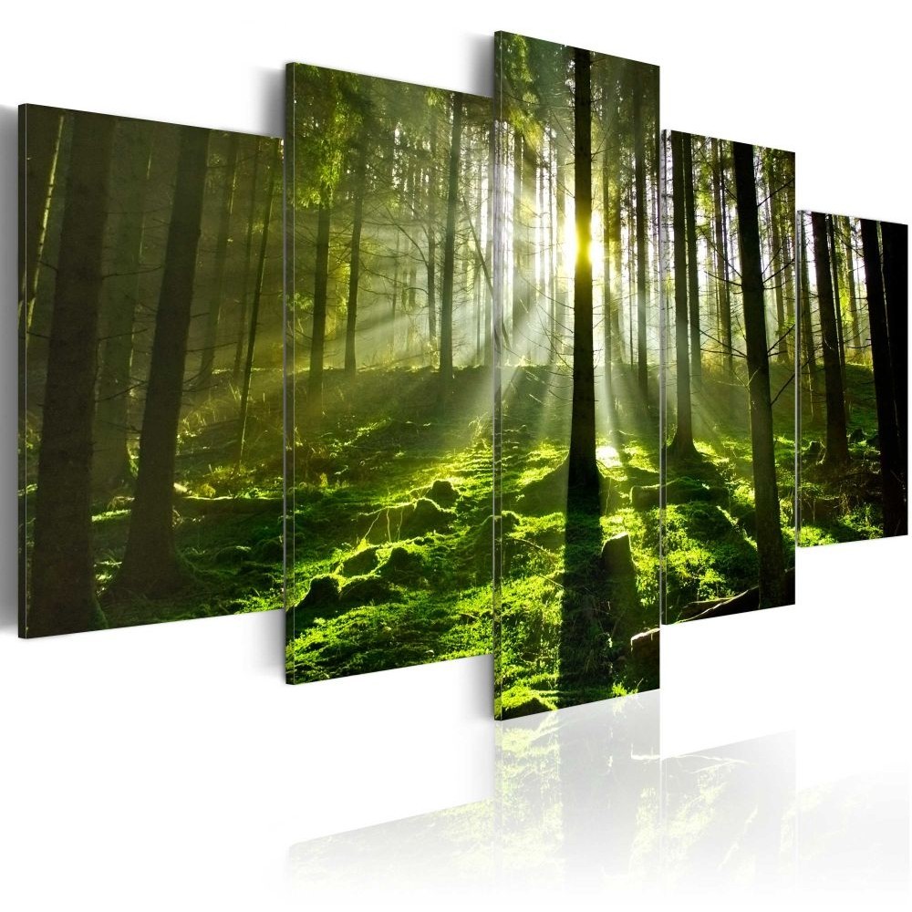 tableau 5 panneaux forêt zen (GiFi-804909X)