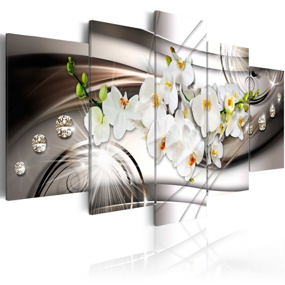 tableau 5 panneaux orchidée blanche (GiFi-804947X)