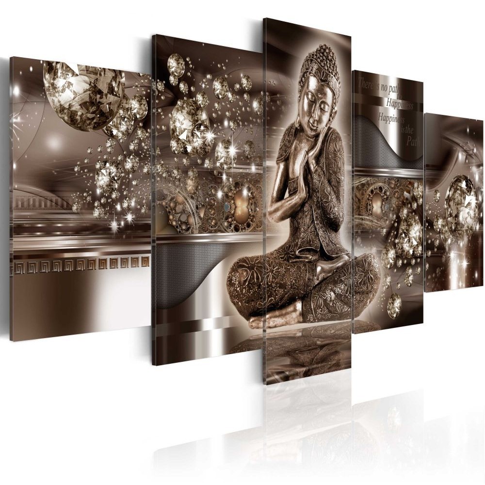 tableau 5 panneaux bouddha méditation zen (GiFi-804959X)