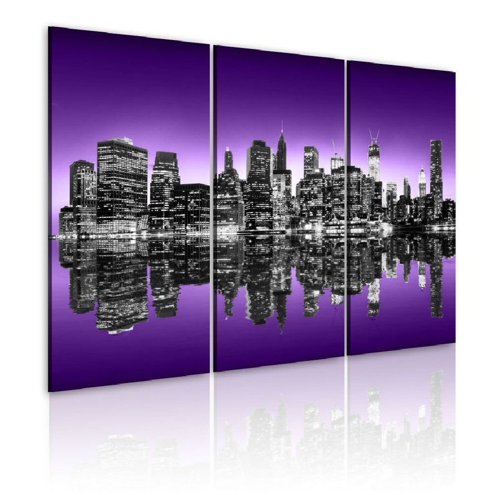 tableau triptyque new york miroir violet (GiFi-804984X)