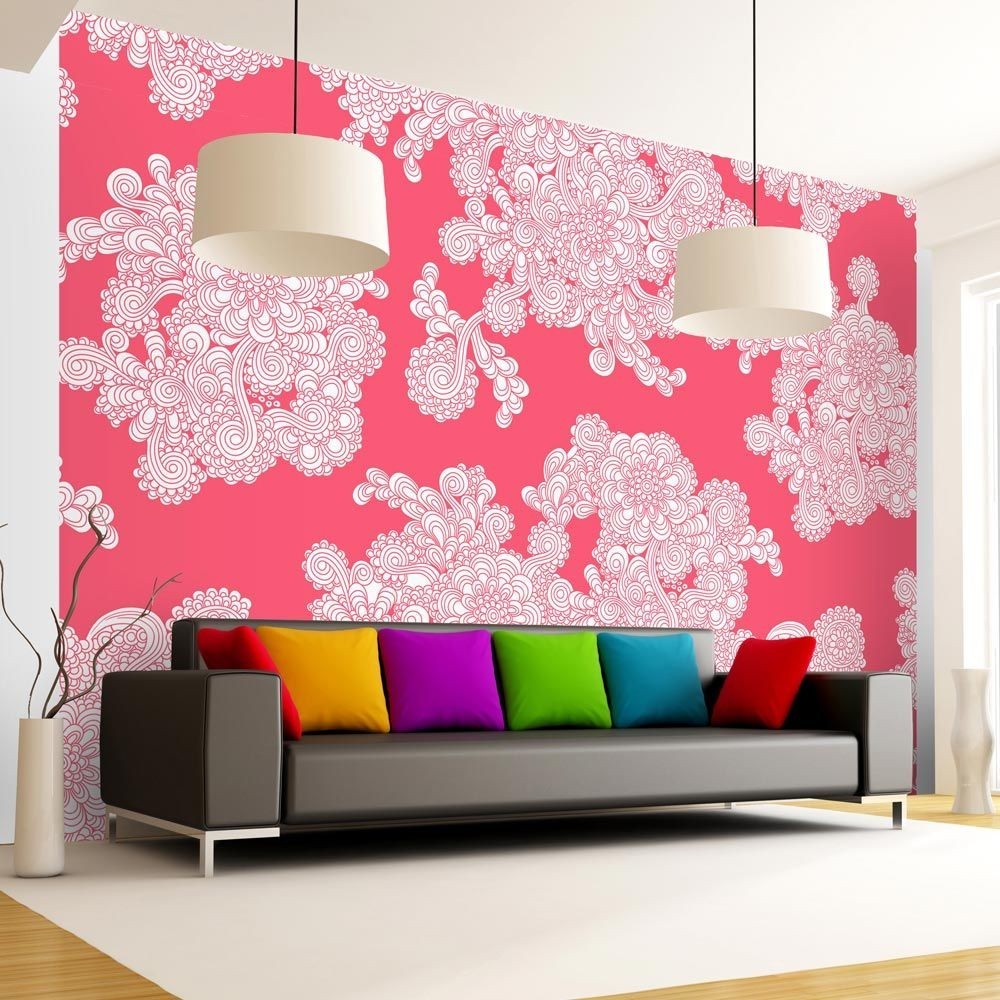 papier peint déco nuage fleuri rose (GiFi-805010X)