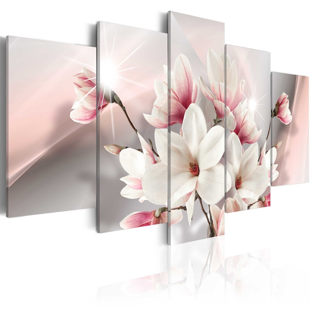 tableau 5 panneaux floraison de magnolias (GiFi-809980X)