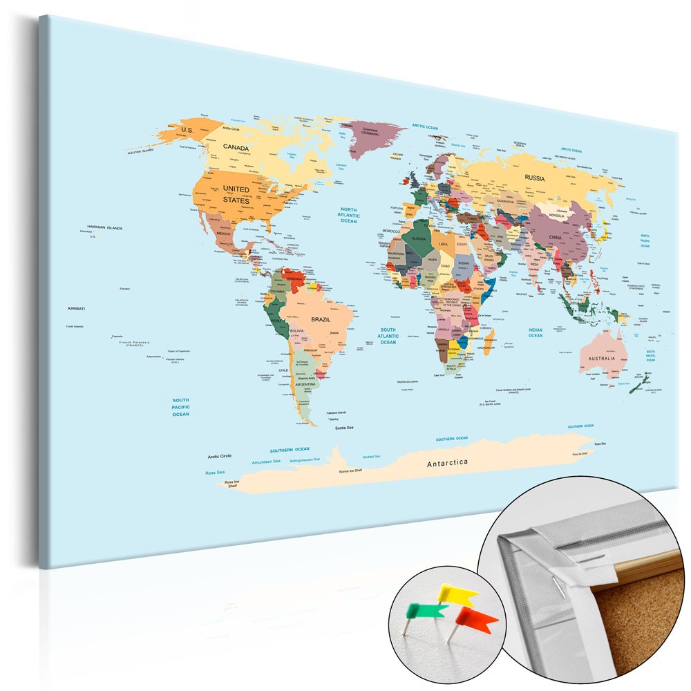 tableau en liège carte du monde voyage avec moi (GiFi-810042X)