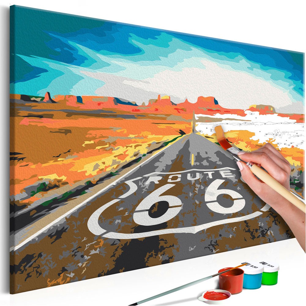 tableau à peindre par soi-même route 66 (GiFi-811101X)