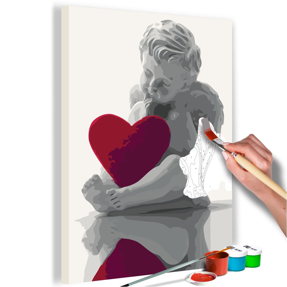 tableau à peindre par soi-même ange avec cœur rouge (GiFi-811120X)