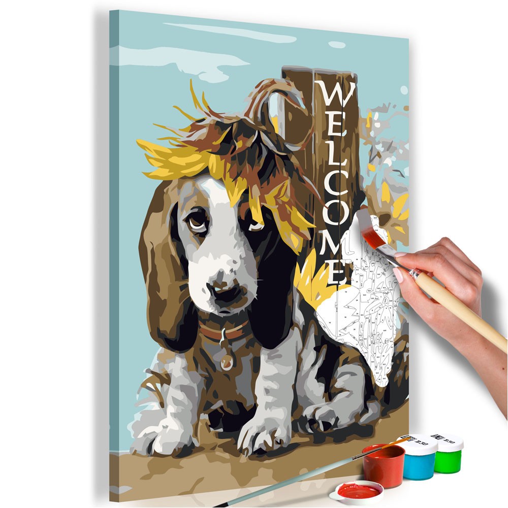 tableau à peindre par soi-même chien et tournesols (GiFi-811133X)