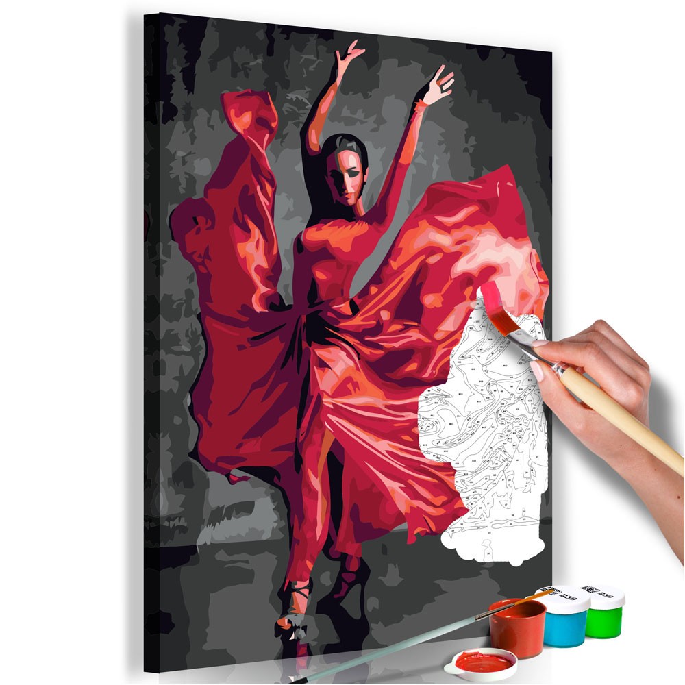 tableau à peindre par soi-même robe rouge (GiFi-811134X)