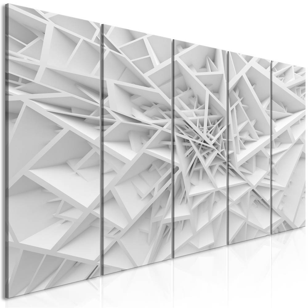 tableau 5 panneaux complicated geometry narrow blanc (GiFi-814266X)
