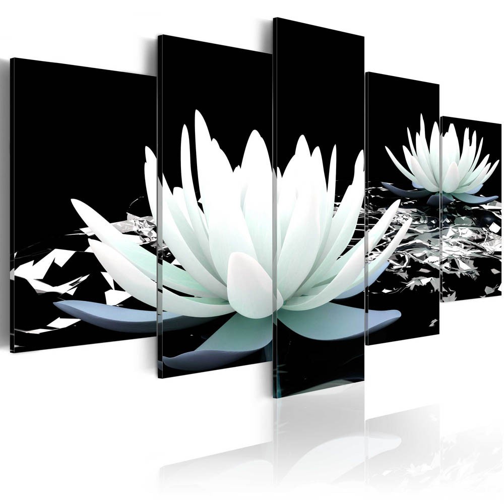 tableau 5 panneaux fleur de lys alabaster reflection (GiFi-814269X)