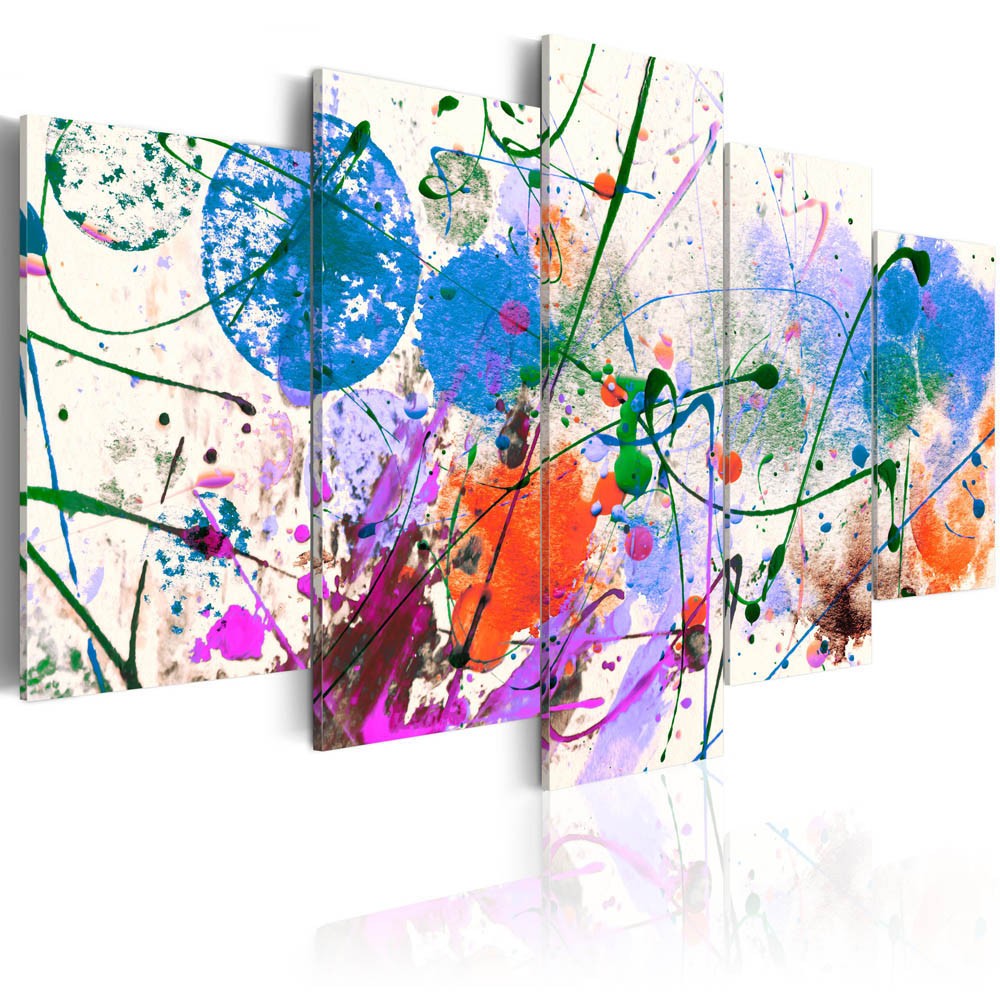 tableau 5 panneaux art multicolore artist's fun (GiFi-814297X)