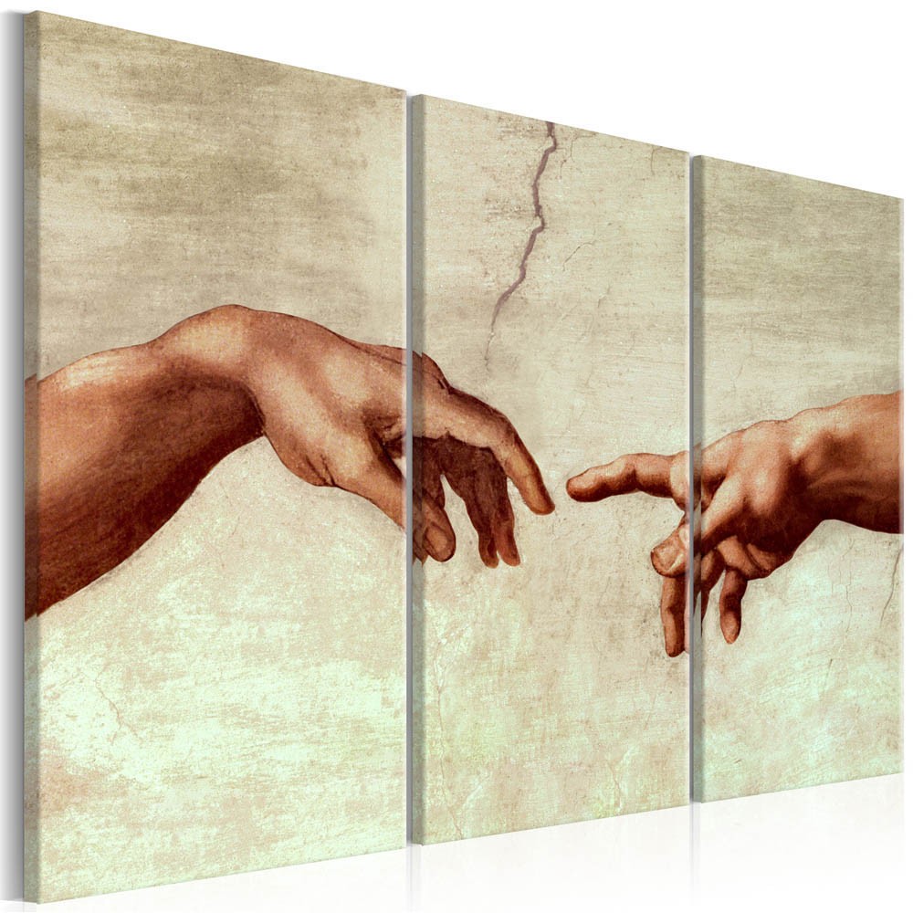 tableau 3 panneaux la création d'adam touch of god (GiFi-814313X)