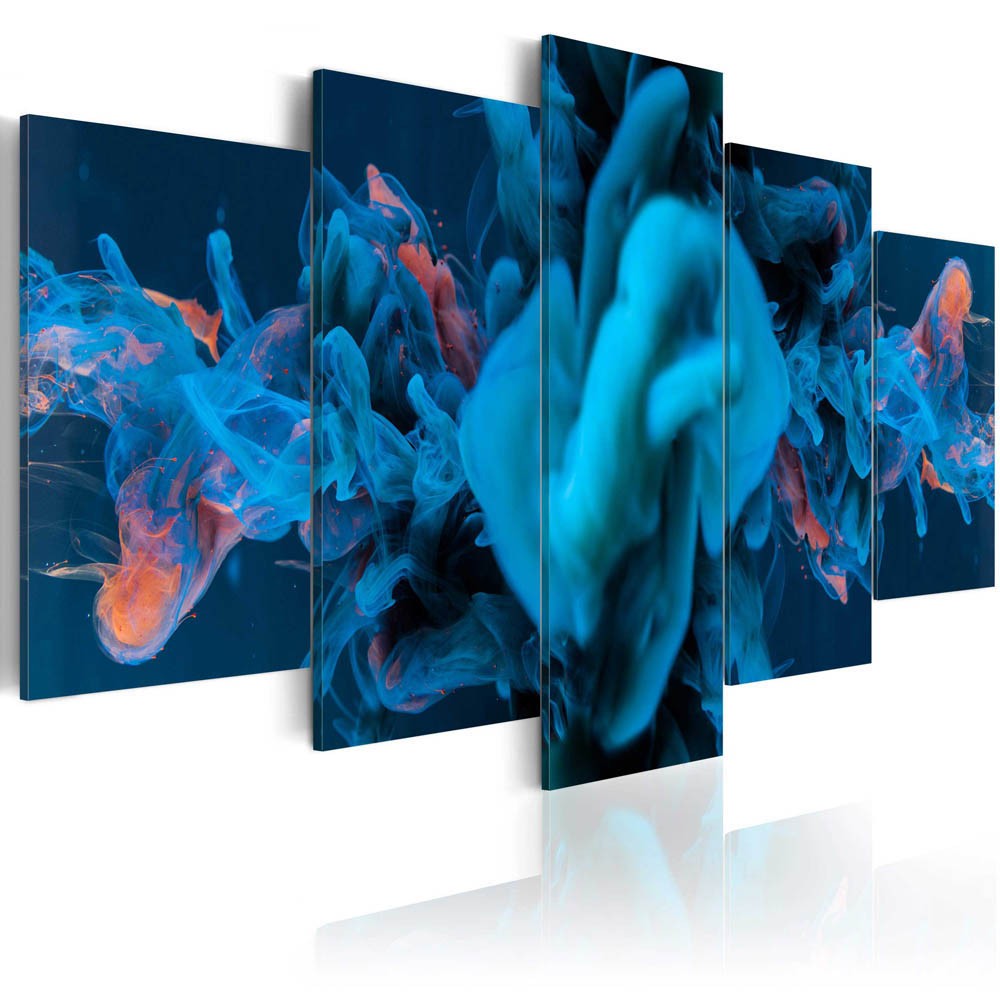 tableau 5 panneaux imprimé bleu en furie (GiFi-815657X)