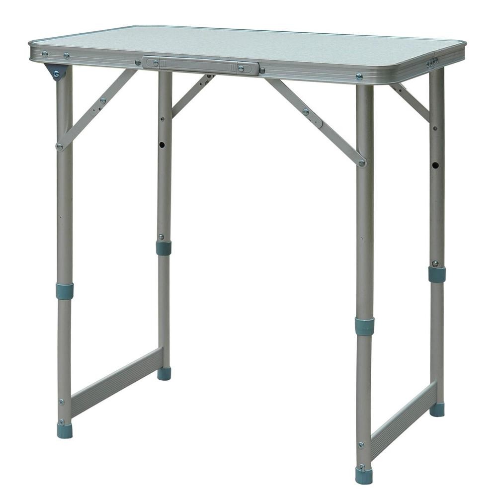 table pliante table de camping table de jardin hauteur réglable aluminium mdf blanc (GiFi-AOS-01-0401)