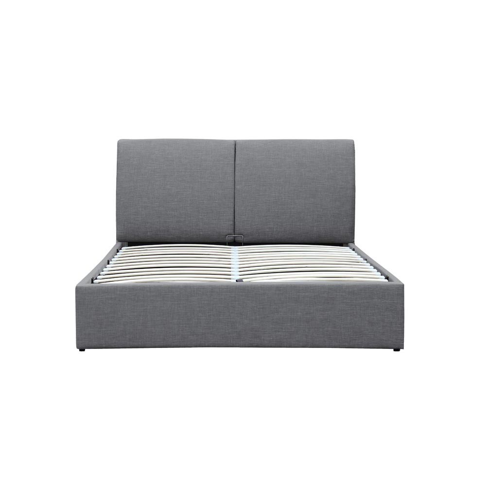 cadre de lit avec coffre et tête de lit gris foncé (GiFi-816864X)