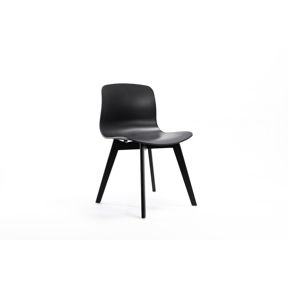 chaise design noir et pieds en hêtre x 2 (GiFi-818860X)