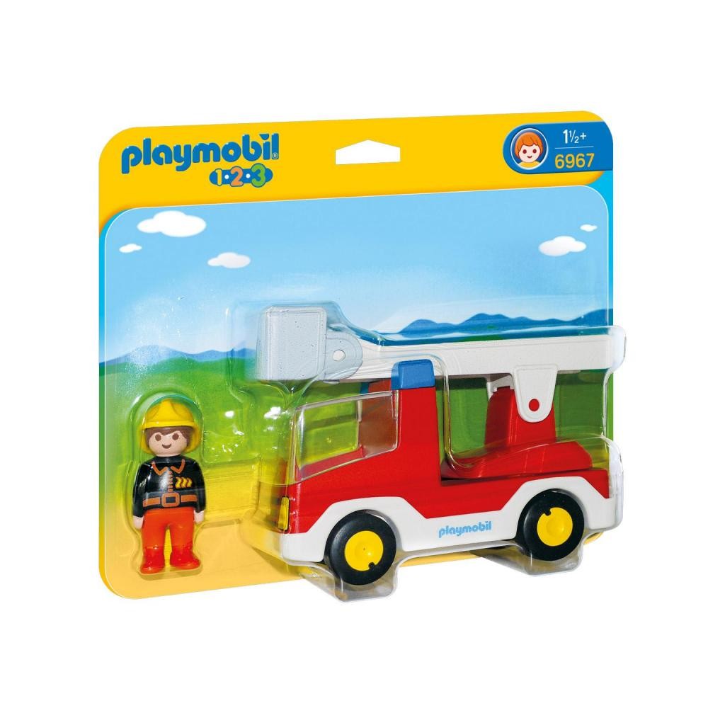 playmobil 6967 1.2.3. : camion de pompier avec échelle (GiFi-AVE-AVDJ-147221)