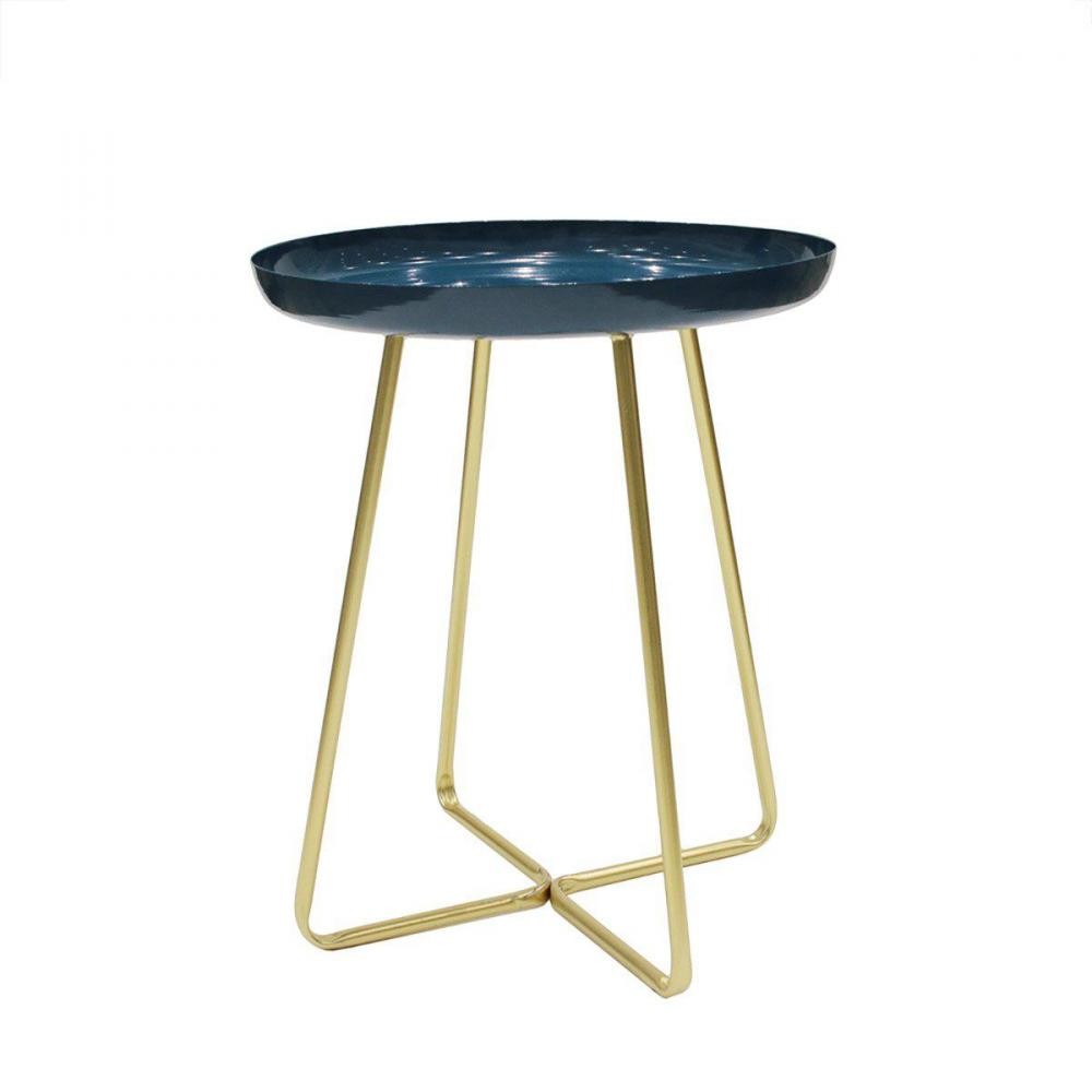 table d'appoint plateau rond glossy bleu (GiFi-IDH-2TABAPGLOSBLXHD6411X)