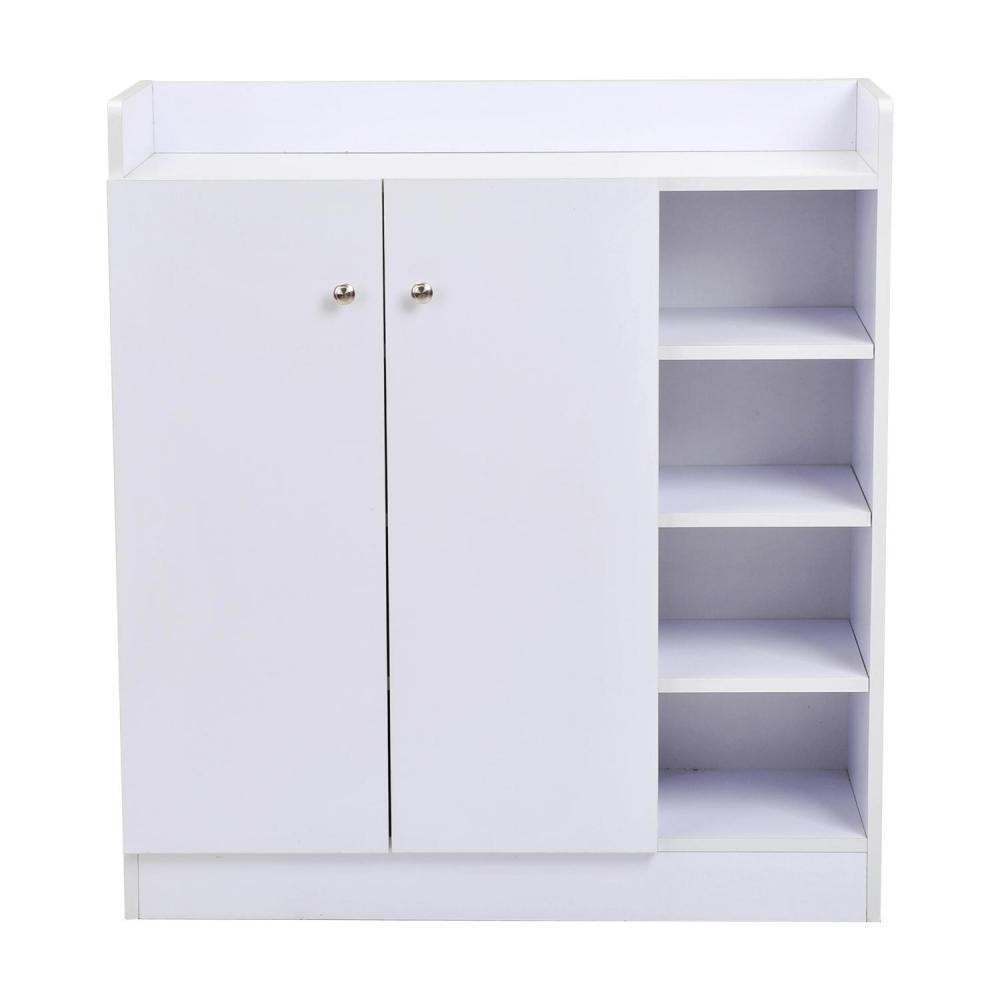 armoire / etagere / meuble a chaussures tres pratique en panneaux de particules blanc (GiFi-AOS-02-0623)