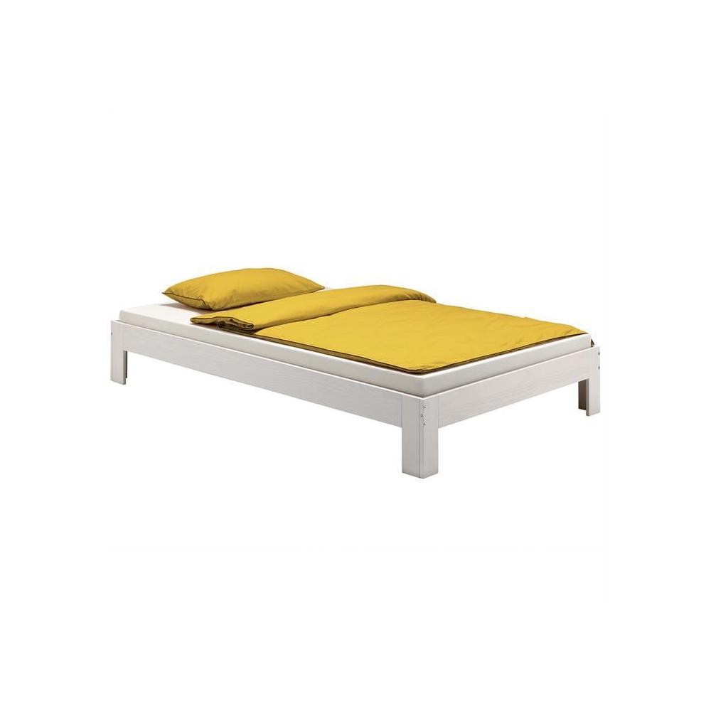 lit futon thomas en pin massif 140 x 190 cm lasuré blanc (GiFi-MOB-72826)