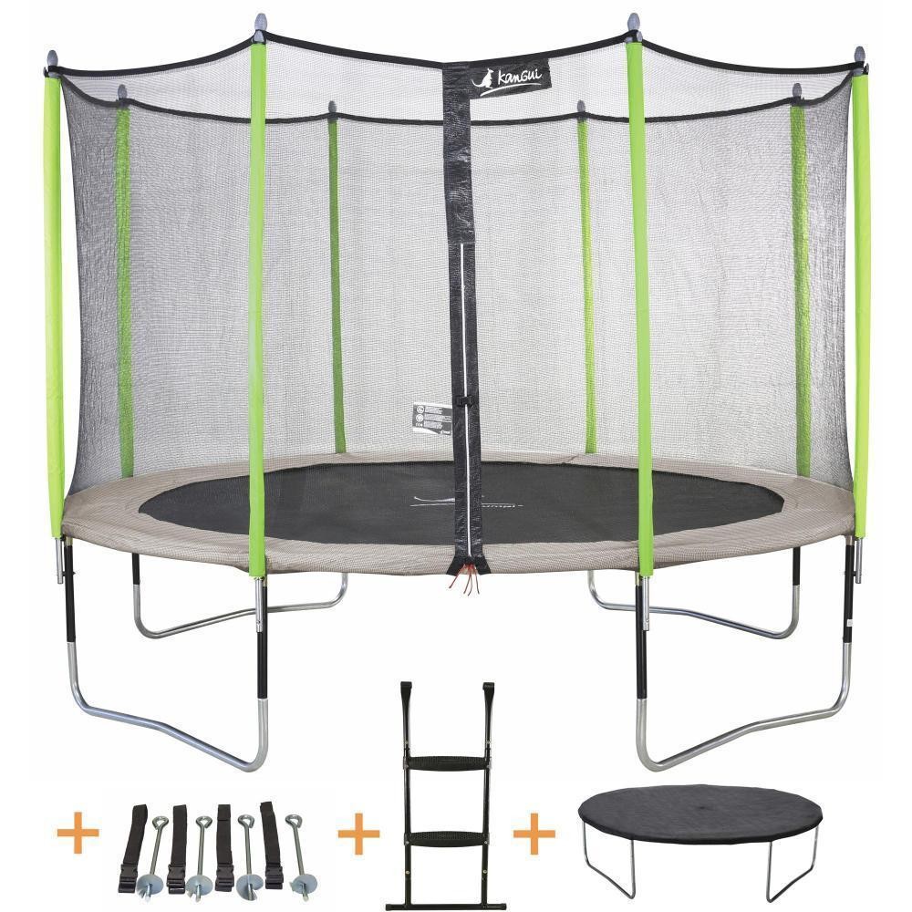 trampoline de jardin 365 cm + accessoires jumpi zen (GiFi-KAN-Q0019)